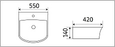 Раковина CeramaLux N78369С 55 см