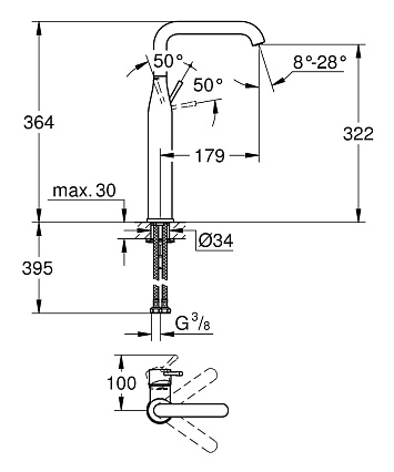 Смеситель для раковины Grohe Essence+ 32901001