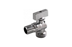 Шаровой угловой кран для бытовых приборов СТМ 1/2х3/4", ш/ш, с обратным клапаном, с отражателем бабочка, хром CACV1234