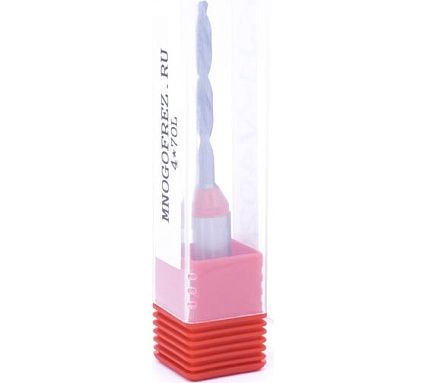 Сверло присадочное сквозное усиленное KJ1-V40203L (4х70 мм; хв-к 10 мм; левое вращение) МНОГОФРЕЗ 6567