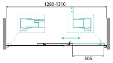 Душевая дверь AcquaSi AS-SPACE-BF-1-130-C-Cr 130x190 прозрачная