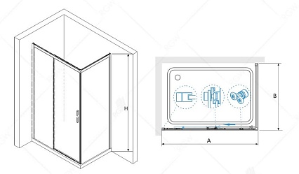 Душевой уголок RGW Leipzig LE-41B 140x100, черный, прозрачное