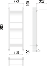 Полотенцесушитель водяной Terminus Аврора П16 300x800, 4670078529404 c полкой