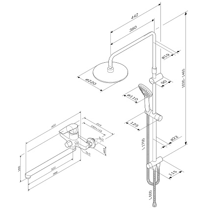 Душевая стойка Am.Pm Gem F40890A94