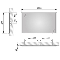 Зеркало Keuco Reflex 100 см 14296003000