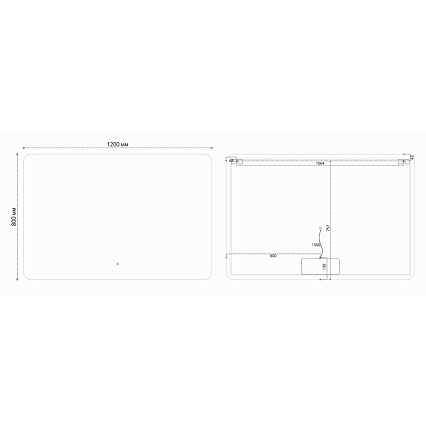 Зеркало Vincea VLM-3BE120-2 120x80 см, сенсорный выключатель и диммер, антипар