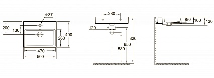 Раковина Jacob Delafon Sully EVT112-00 50 см