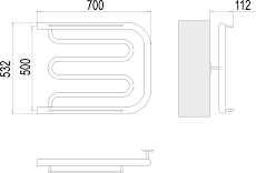 Полотенцесушитель водяной Terminus Фокстрот БШ 500x700, 4620768881077