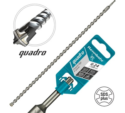 Бур Quadro (24x1000 мм; SDS-plus) RENNBOHR 512410