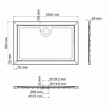 Поддон для душа WasserKRAFT Salm 27T06 120x80