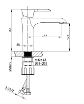 Смеситель для раковины Vincea Esse VBF-1E1MB черный