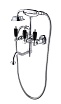 Смеситель для ванны Caprigo Adria-Classic Black 03B-510-CRM хром/черный, с душ.комплеком