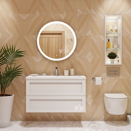 Мебель для ванной Art&Max Platino 100 см белый глянец