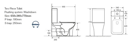 Унитаз-компакт Creto Cer 1002-002Cer-C2W безободковый