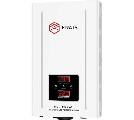 Стабилизатор напряжения Krats 1000VA индикация 220В, Uвх. 140-260, 1000ВА KSN-1000VA