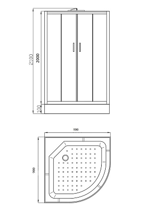 Душевая кабина Parly Classic EC931 90x90 тонированное стекло, белый