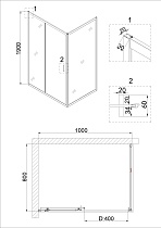 Душевой уголок Niagara Nova NG-82-10АВ-А80В 100x80 прозрачный, черный