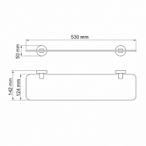 Полка WasserKRAFT Asphe K-77724 розовое золото