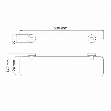 Полка WasserKRAFT Asphe K-77724 розовое золото