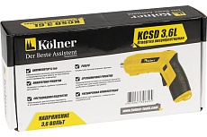 Аккумуляторная отвертка Kolner KCSD 3,6L кн3,6лцсд