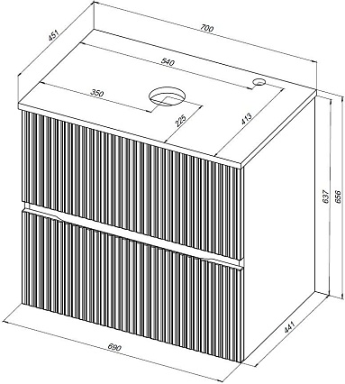 Тумба со столешницей Aquanet Джейн 70 см