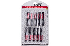 Набор отверток для точных работ Ladina GREPP CrV, двухкомпонентная рукоятка, 10 шт. 203-001