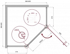 Душевой уголок BelBagno UNO-195-P-1-90-C-Cr 90x90 прозрачный