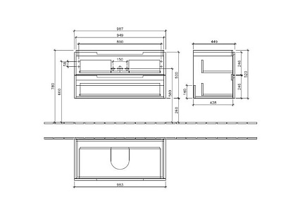 Тумба с раковиной Villeroy&Boch Subway 2.0 80 см белый