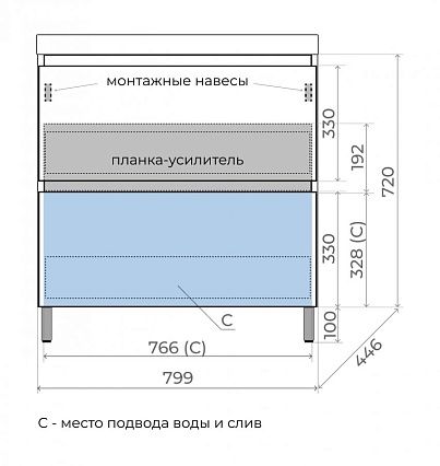 Тумба с раковиной Style Line Манхэттен 80 см напольная
