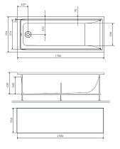 Фронтальная панель Am.Pm Gem W90A-170-070W-P1 170 см