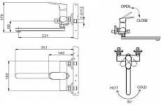 Смеситель универсальный Bravat Pure F6105161C-01A