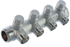 Запорный коллектор с 4 отводами FAR 1&quot; ВР-НР М24х19 FK 3906 C1