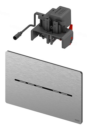 Кнопка смыва TECE Solid 9240464 (питание от батарейки 6В), металл, сатин