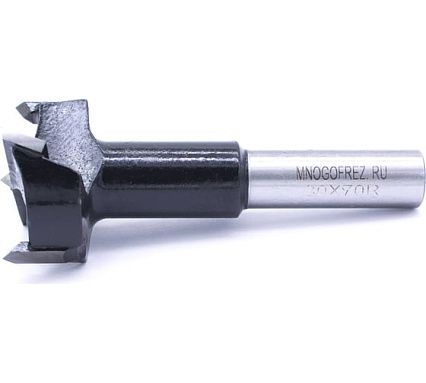 Сверло чашечное четырехзаходное по дереву FT120216R (30х70 мм; хв-к 10 мм; правое вращение) МНОГОФРЕЗ 6602