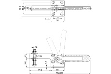Зажим с горизонтальной рукоятью HS CLAMP HS-21384