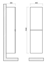 Шкаф пенал Art&Max Bianchi 40 см, серый матовый