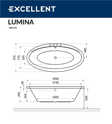 Фронтальная панель Excellent Lumina 190 из 2 частей