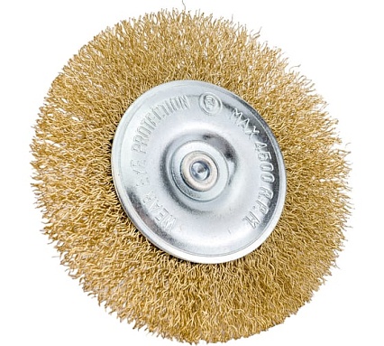 Кордщетка дисковая латунная 100 мм, в блистере Rockforce RF-BFR004(29069)
