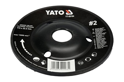 Диск-фреза шлифованный по дереву для УШМ, 115мм Yato YT-59164