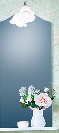 Зеркало Бриклаер Лючия 45 см белый глянец