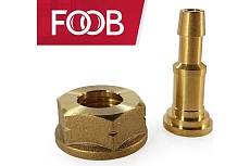 Штуцер со съемной гайкой М22, левая резьба, под шланг 6/9 мм F10.12.1 FOOB 00-00003671