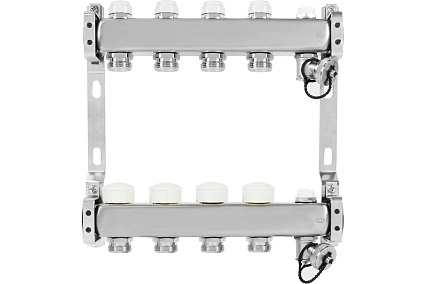 Коллекторная группа из нержавеющей стали ColSys 803 4 выхода, с отсечными, термостатическими и дренажными клапанами и воздухоотводчиками 180322504