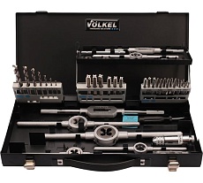 Набор метчиков и плашек VOLKEL M3-M12 HSSE 45 предметов V49151