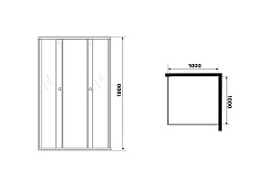 Душевой уголок Niagara Eco NG-1010-14QBLACK 100x100 стекло с рисунком мозаика, черный