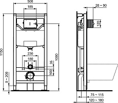 Подвесной унитаз Ideal Standard Connect V03551D комплект 4 в 1