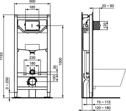 Подвесной унитаз Ideal Standard Connect V03551D комплект 4 в 1