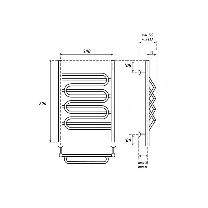 Полотенцесушитель водяной Point PN01156S П5 50x60, хром