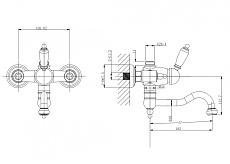 Смеситель для ванны Caprigo Fonte 12-519 со штуцером 3/4&quot;, бронза