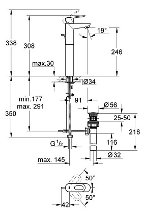 Смеситель для раковины Grohe BauLoop 32856000