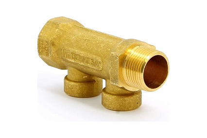 Коллектор Tiemme 2 отвода, 3/4"х1/2"В (латунь) 1910052 / 1932G050402